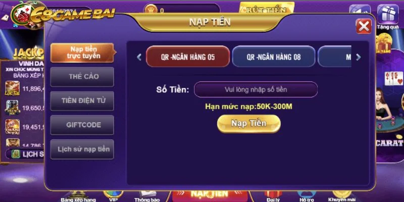 Một số lưu ý khi nạp tiền 68 game bài